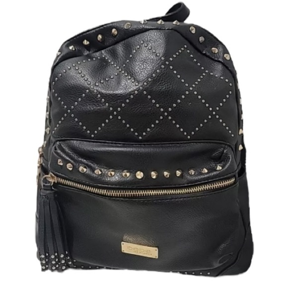 BEBE - Mini Faux Leather Backpack with gold studs - Picture 1 of 9